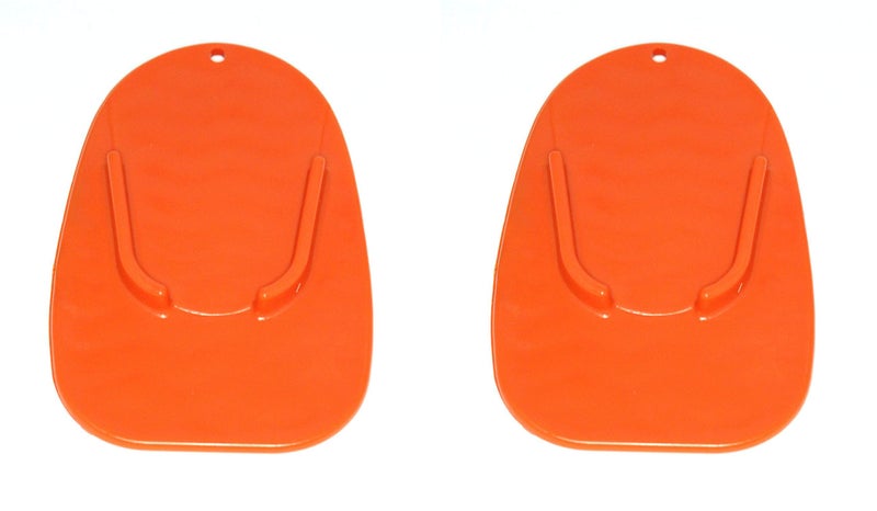 JSP Manufacturing MOTORCYCLE KICKSTAND 2 Pack PLATE BIKER 'S KICK STAND PAD ORANGE - Image 1